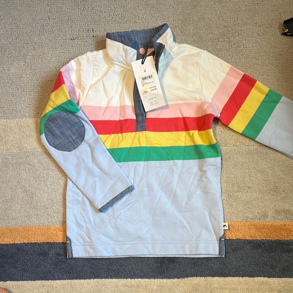 NWT Joules Colorful Striped Kids Shirt sz 7
